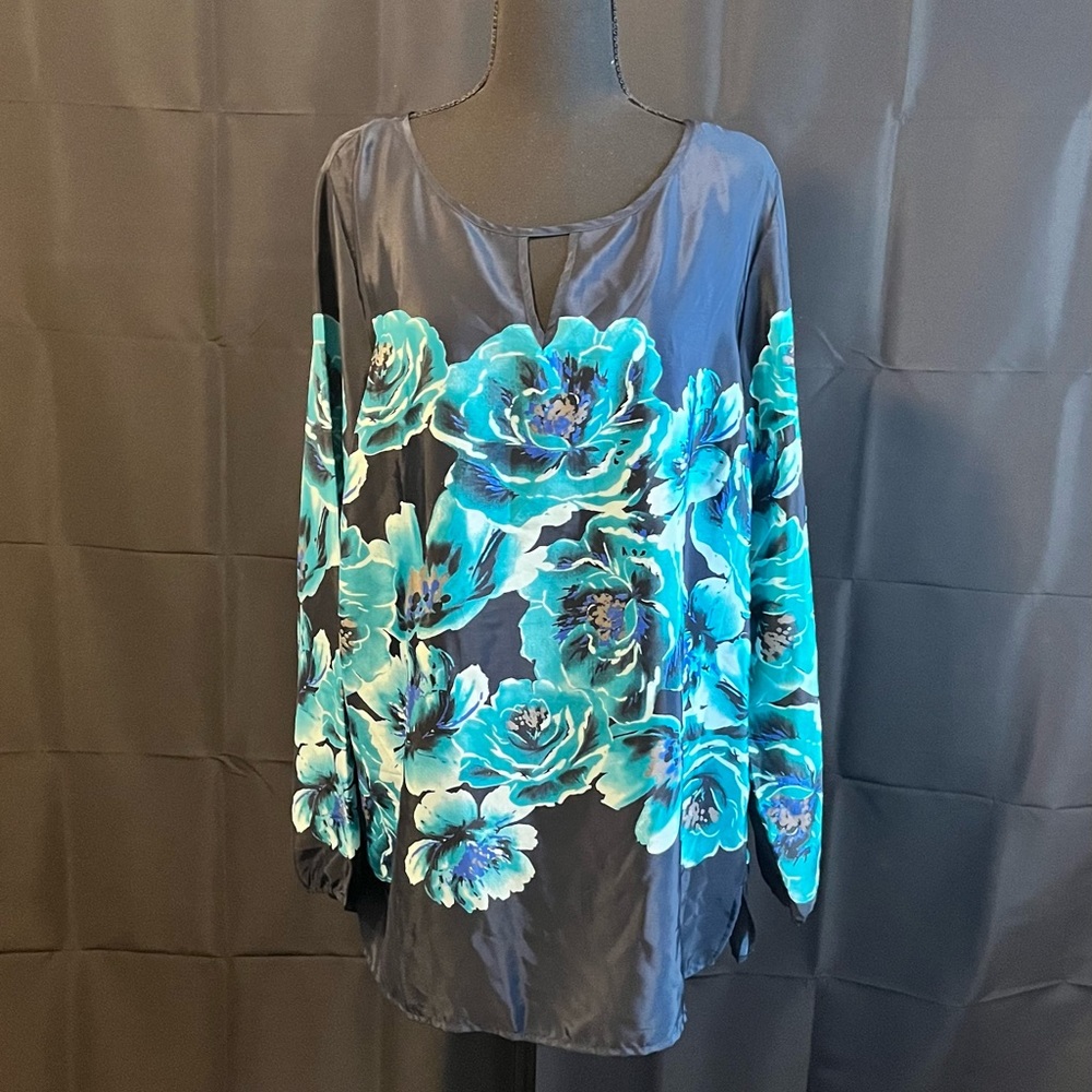 Blue Floral Blouse by Jaclyn Smith